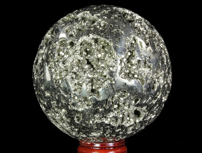 Polished Pyrite Sphere - Peru #65867